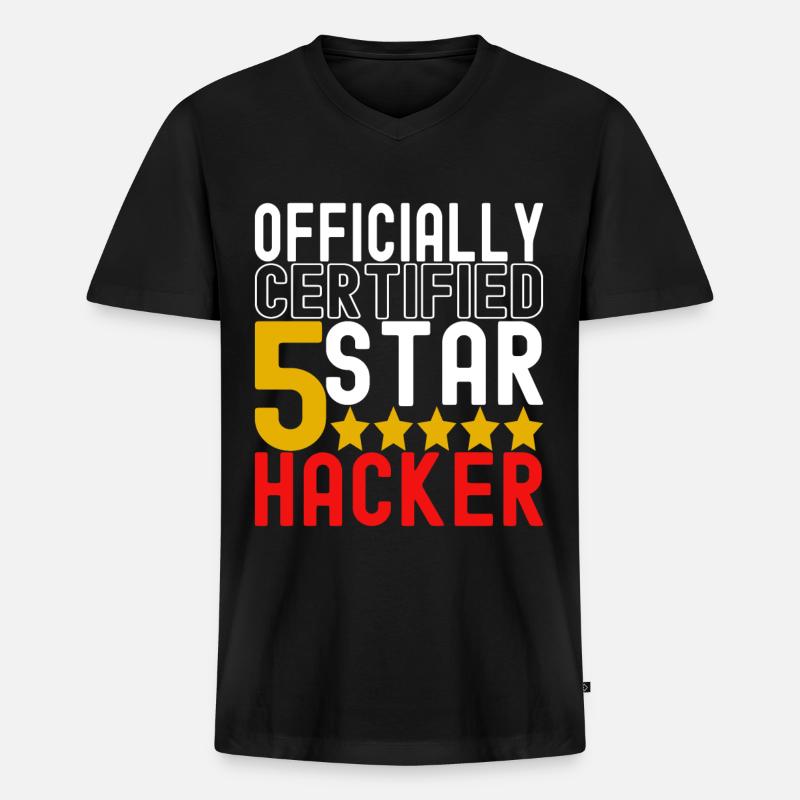 Programmierer Cyber Security - Männer Premium Bio T-Shirt mit V-Ausschnitt - Schwarz