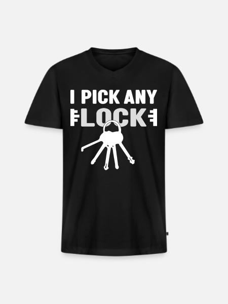 Security engineering locksmith - Men's Premium Organic T-shirt with V-neck - black