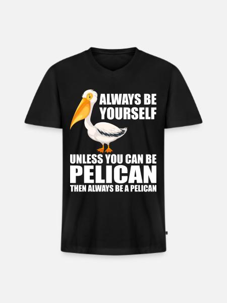 Pelican Pelicans Birds Waterfowl - Men's Premium Organic T-shirt with V-neck - black