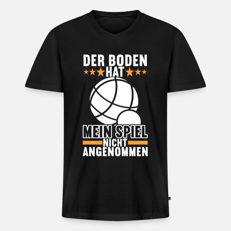 Boule Boulespieler - Männer Premium Bio T-Shirt mit V-Ausschnitt - Schwarz
