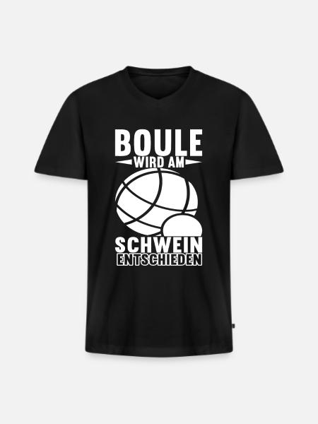 Boule Boulespieler - Männer Premium Bio T-Shirt mit V-Ausschnitt - Schwarz