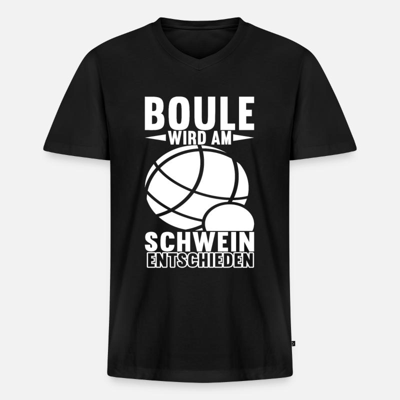 Boule Boulespieler - Männer Premium Bio T-Shirt mit V-Ausschnitt - Schwarz