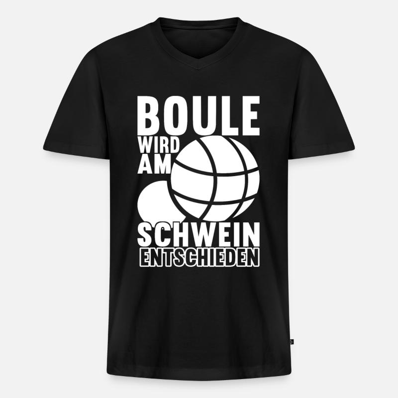 Boule Boulespieler - Männer Premium Bio T-Shirt mit V-Ausschnitt - Schwarz