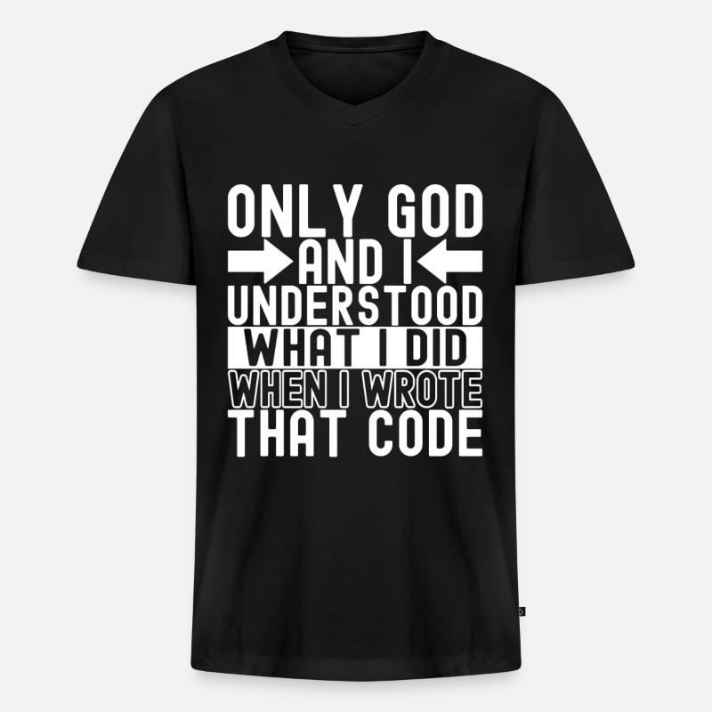 Programmeur Informaticien - T-shirt encolure en V Premium bio Homme - noir