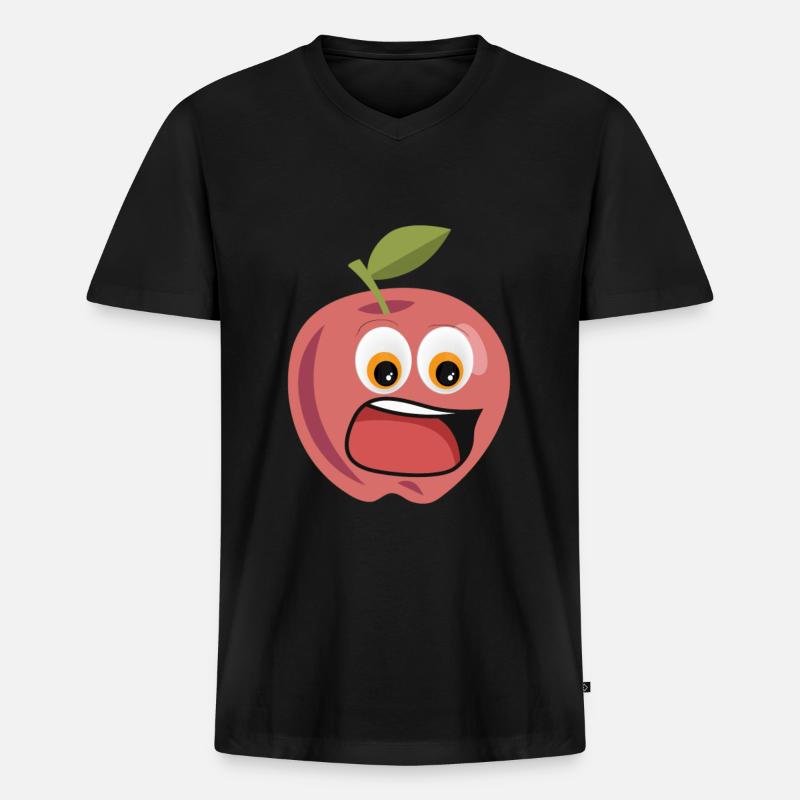Apfel Kostüm - Männer Premium Bio T-Shirt mit V-Ausschnitt - Schwarz