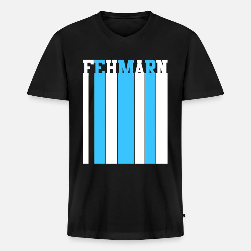 Ostsee Fehmarn - Männer Premium Bio T-Shirt mit V-Ausschnitt - Schwarz