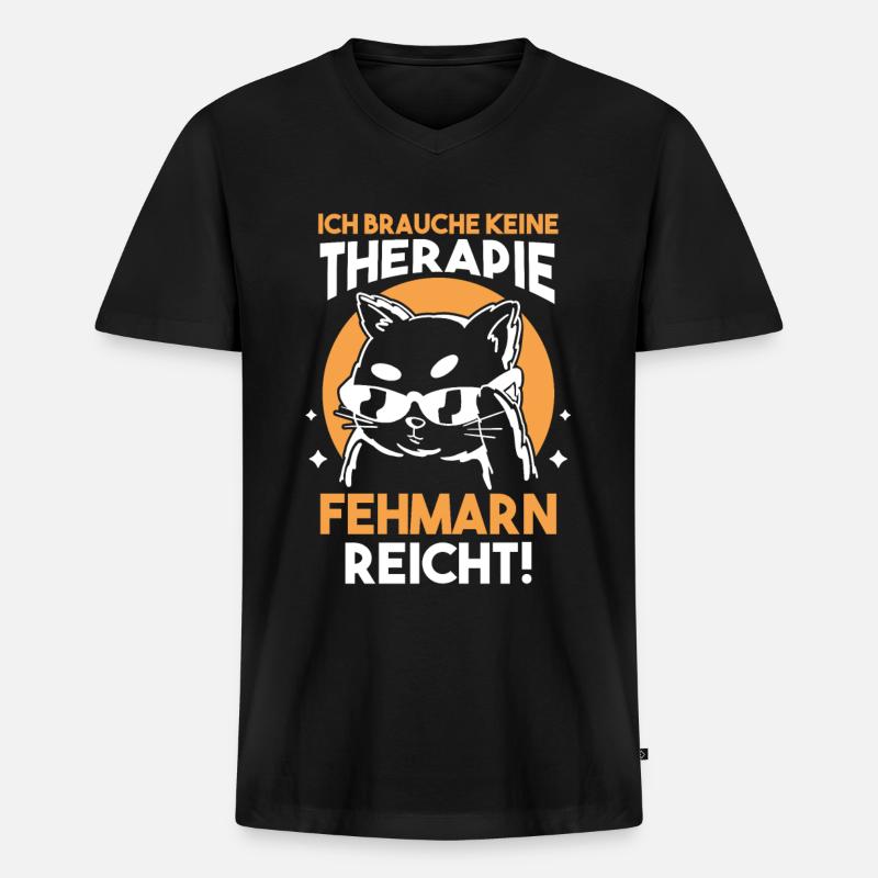 Ostsee Fehmarn - Männer Premium Bio T-Shirt mit V-Ausschnitt - Schwarz
