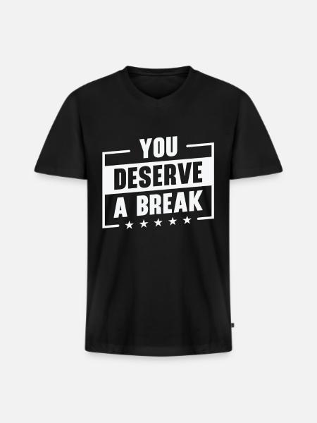 Serenity Employee Relaxing Inspirational Break - Men's Premium Organic T-shirt with V-neck - black