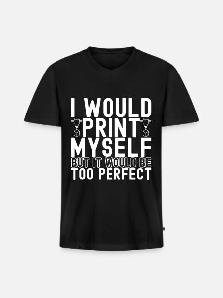 Impression 3D - T-shirt encolure en V Premium bio Homme - noir
