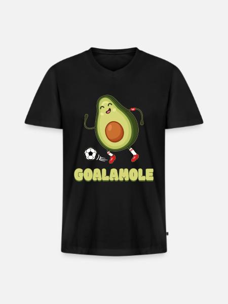 Avocado Goalamole - Men's Premium Organic T-shirt with V-neck - black