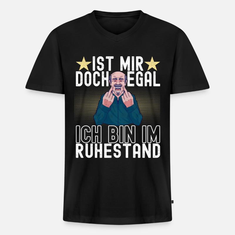Ruhestand Rente - Männer Premium Bio T-Shirt mit V-Ausschnitt - Schwarz