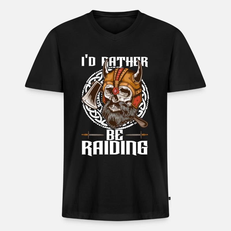 Vikinger Nordisch - Männer Premium Bio T-Shirt mit V-Ausschnitt - Schwarz