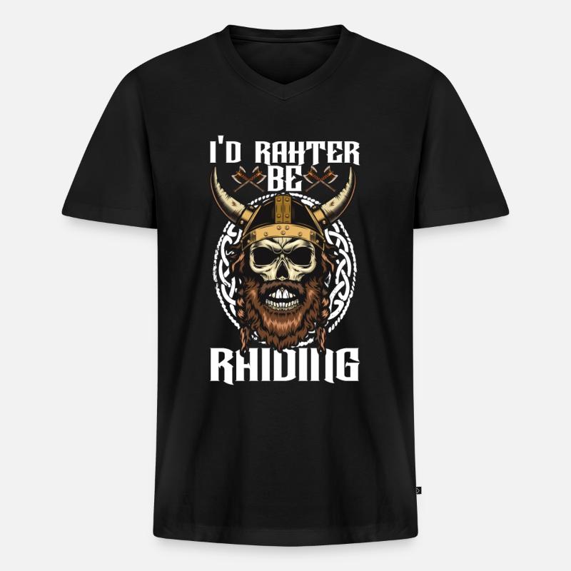 Vikinger Nordisch - Männer Premium Bio T-Shirt mit V-Ausschnitt - Schwarz