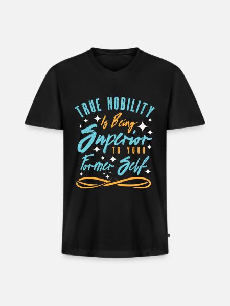 Motiverende adel motivator inspirerende - Premium økologisk T-shirt med V-hals til mænd - sort