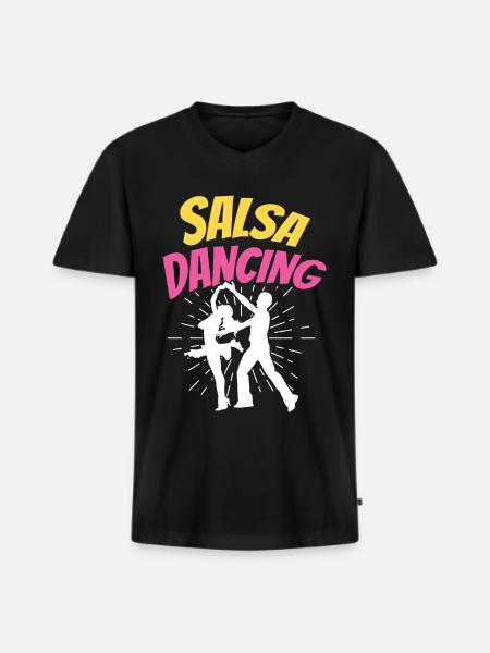 Salsa Dancing Hobby Dance Dancers - Men's Premium Organic T-shirt with V-neck - black