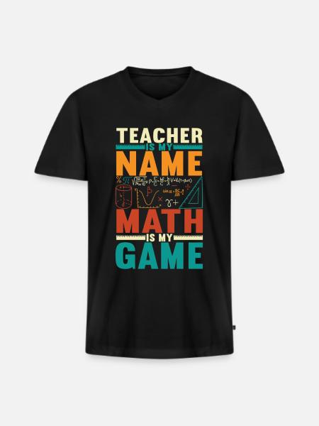 Professeur de mathématiques - T-shirt encolure en V Premium bio Homme - noir