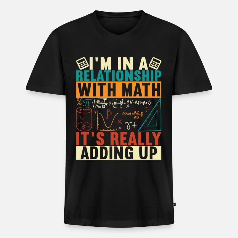 Mathe Mathelehrer - Männer Premium Bio T-Shirt mit V-Ausschnitt - Schwarz