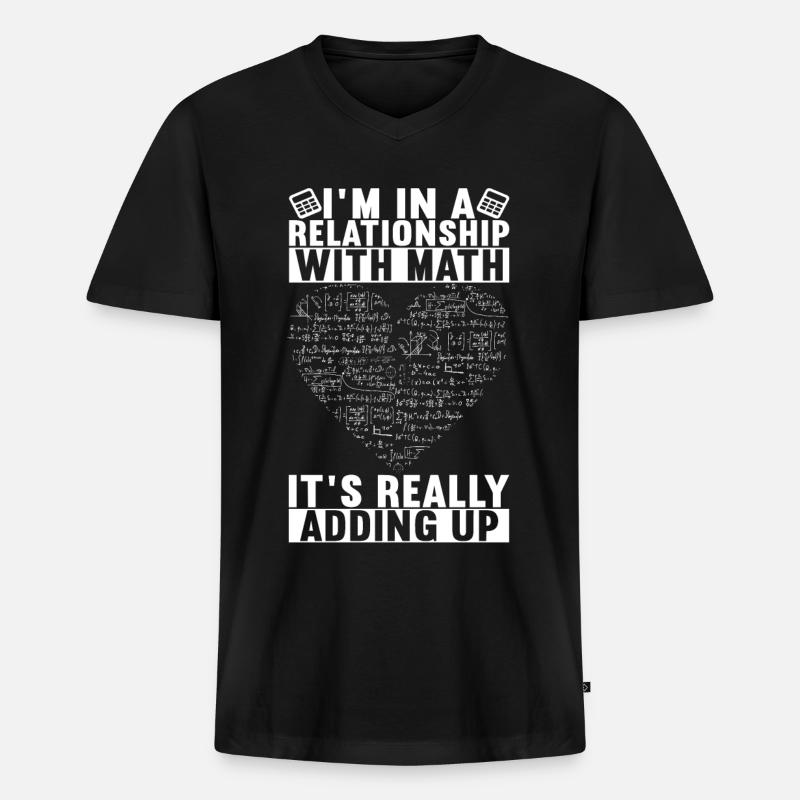 Mathe Mathelehrer - Männer Premium Bio T-Shirt mit V-Ausschnitt - Schwarz
