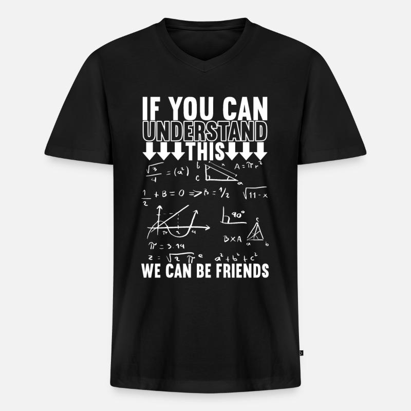 Mathe Mathelehrer - Männer Premium Bio T-Shirt mit V-Ausschnitt - Schwarz