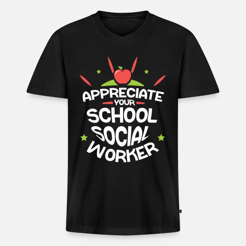 Schätze Deinen Schulsozialarbeiter Beruf Schule - Männer Premium Bio T-Shirt mit V-Ausschnitt - Schwarz