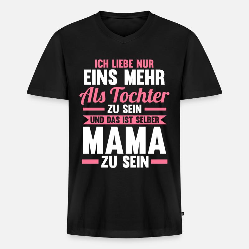 Mutter Mama - Männer Premium Bio T-Shirt mit V-Ausschnitt - Schwarz