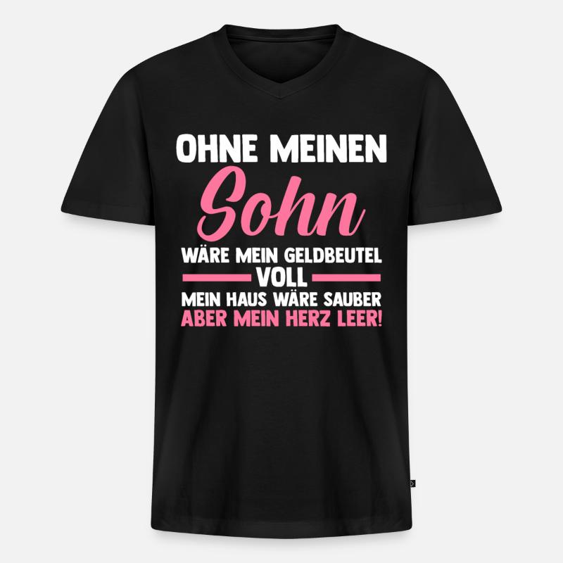 Mutter Neffen Mama - Männer Premium Bio T-Shirt mit V-Ausschnitt - Schwarz