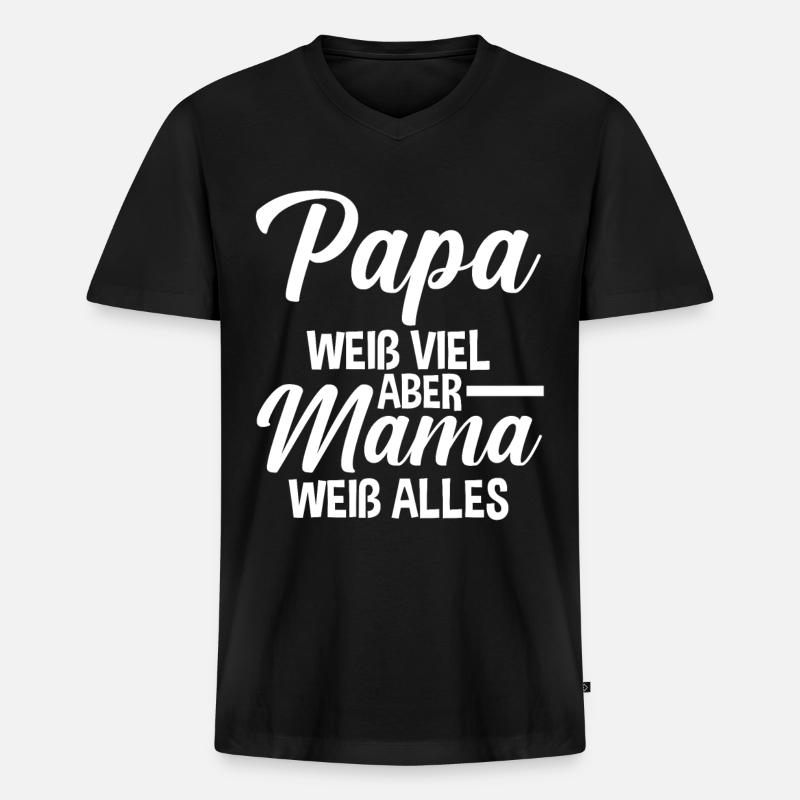 Mutter Enkelkinder Neffe Nichte Mama - Männer Premium Bio T-Shirt mit V-Ausschnitt - Schwarz