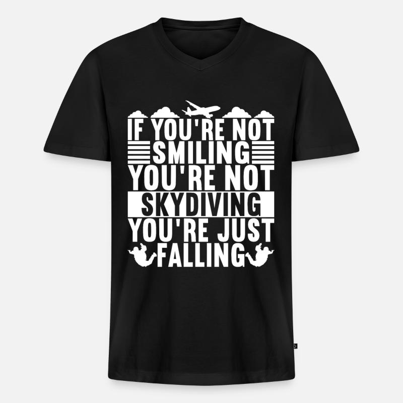 Fallschirm Fallschirmspringer - Männer Premium Bio T-Shirt mit V-Ausschnitt - Schwarz