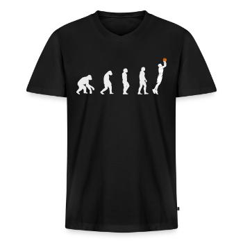 Cadeau de basketball pour les joueurs de basket-ball - T-shirt encolure en V Premium bio Homme - noir - Devant - Nico (187cm)