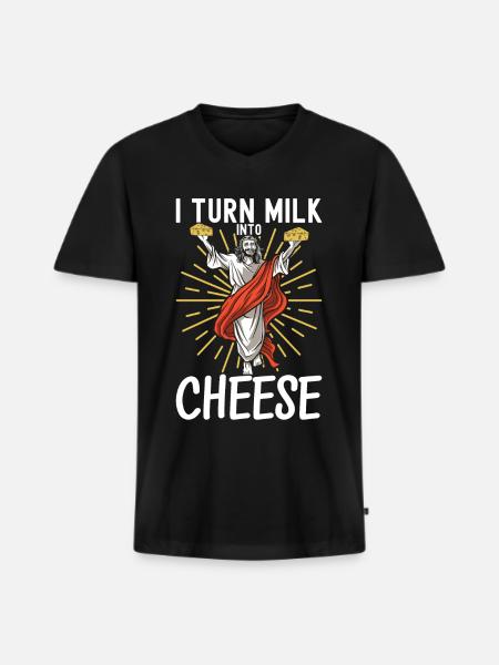 Cheese lovers Gouda cheese - Men's Premium Organic T-shirt with V-neck - black