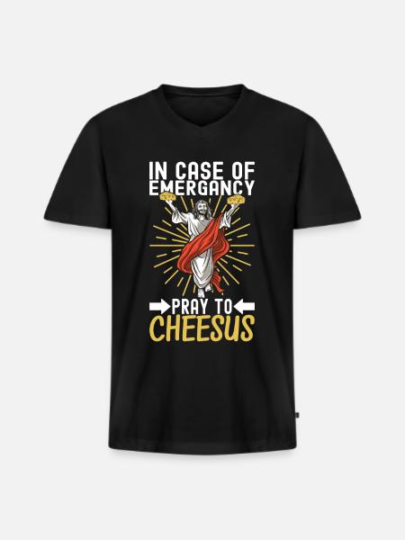 Cheese lovers Gouda cheese - Men's Premium Organic T-shirt with V-neck - black
