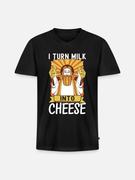 Cheese lovers Gouda cheese - Men's Premium Organic T-shirt with V-neck - black