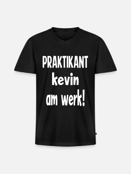 Praktikant - Männer Premium Bio T-Shirt mit V-Ausschnitt - Schwarz