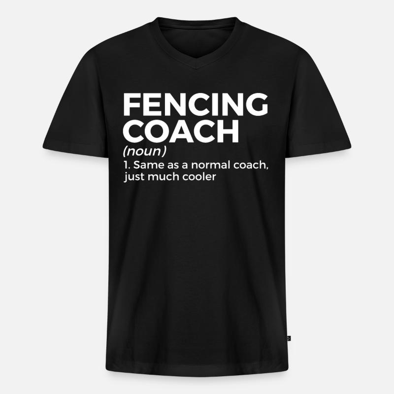 Fechten Degen Fechtduell Geschenkidee - Männer Premium Bio T-Shirt mit V-Ausschnitt - Schwarz