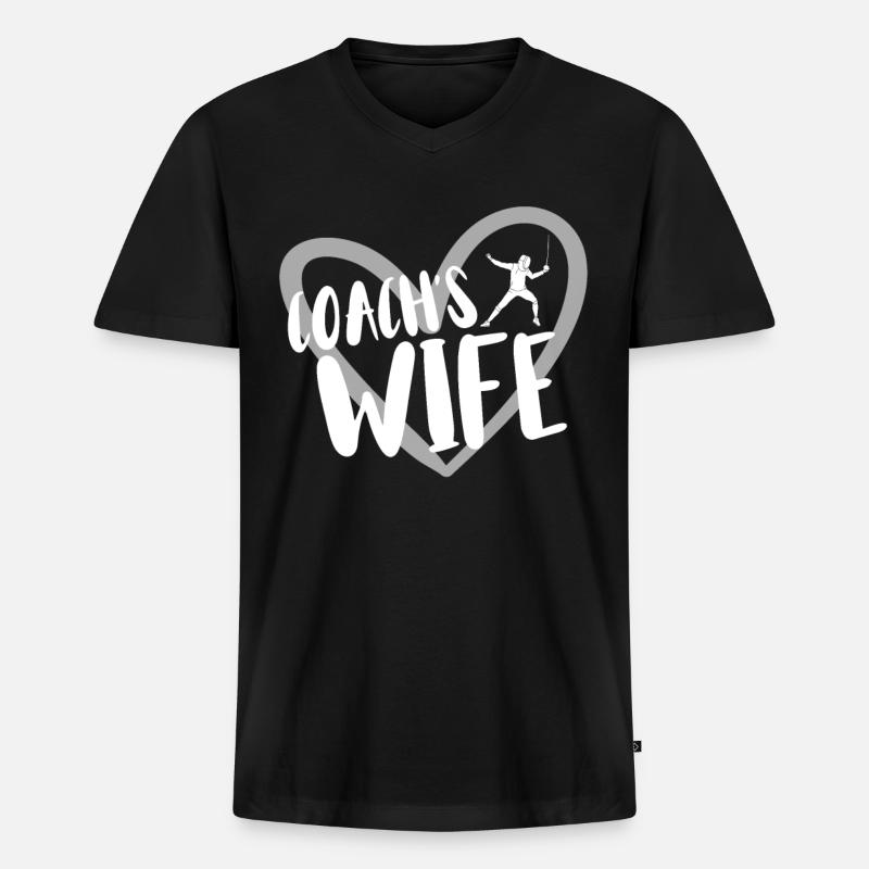 Fechten Degen Fechtduell Geschenkidee - Männer Premium Bio T-Shirt mit V-Ausschnitt - Schwarz