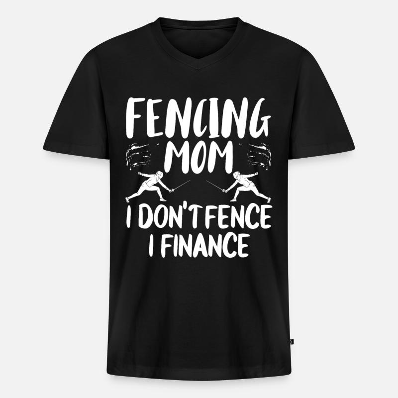 Fechten Degen Fechtduell Geschenkidee - Männer Premium Bio T-Shirt mit V-Ausschnitt - Schwarz