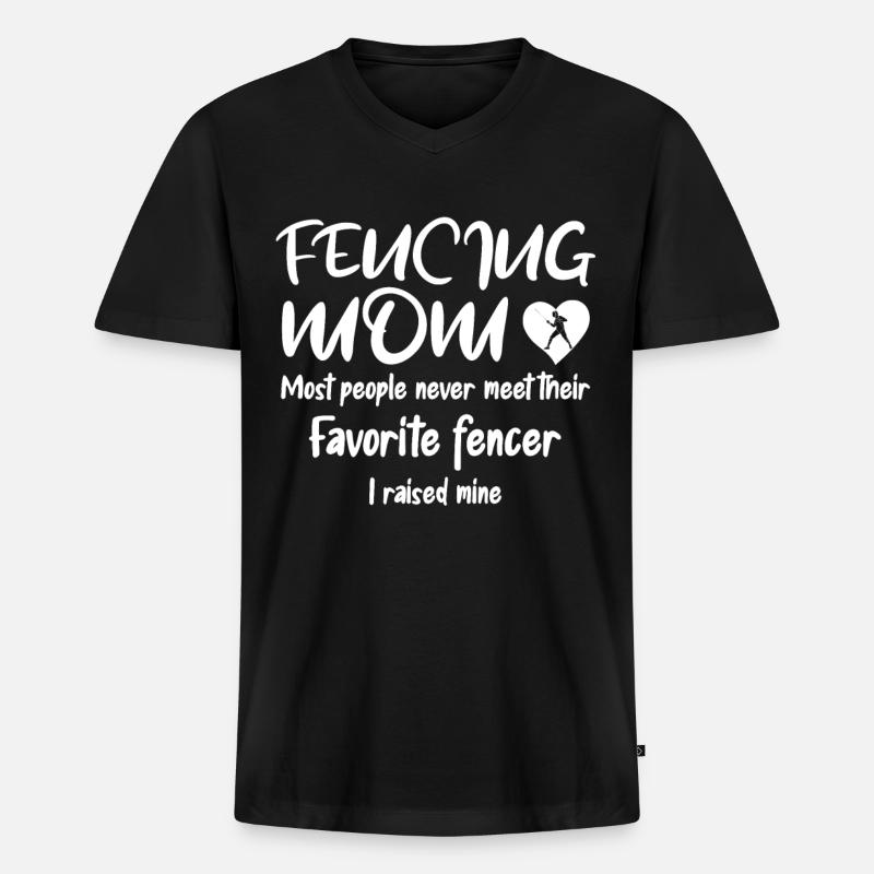 Fechten Degen Fechtduell Geschenkidee - Männer Premium Bio T-Shirt mit V-Ausschnitt - Schwarz