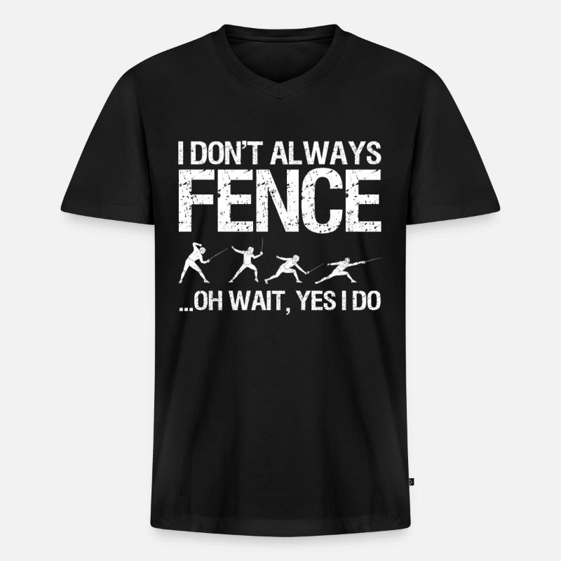 Fechten Degen Fechtduell Geschenkidee - Männer Premium Bio T-Shirt mit V-Ausschnitt - Schwarz