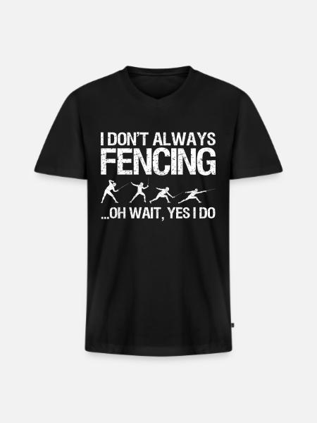 Fechten Degen Fechtduell Geschenkidee - Männer Premium Bio T-Shirt mit V-Ausschnitt - Schwarz