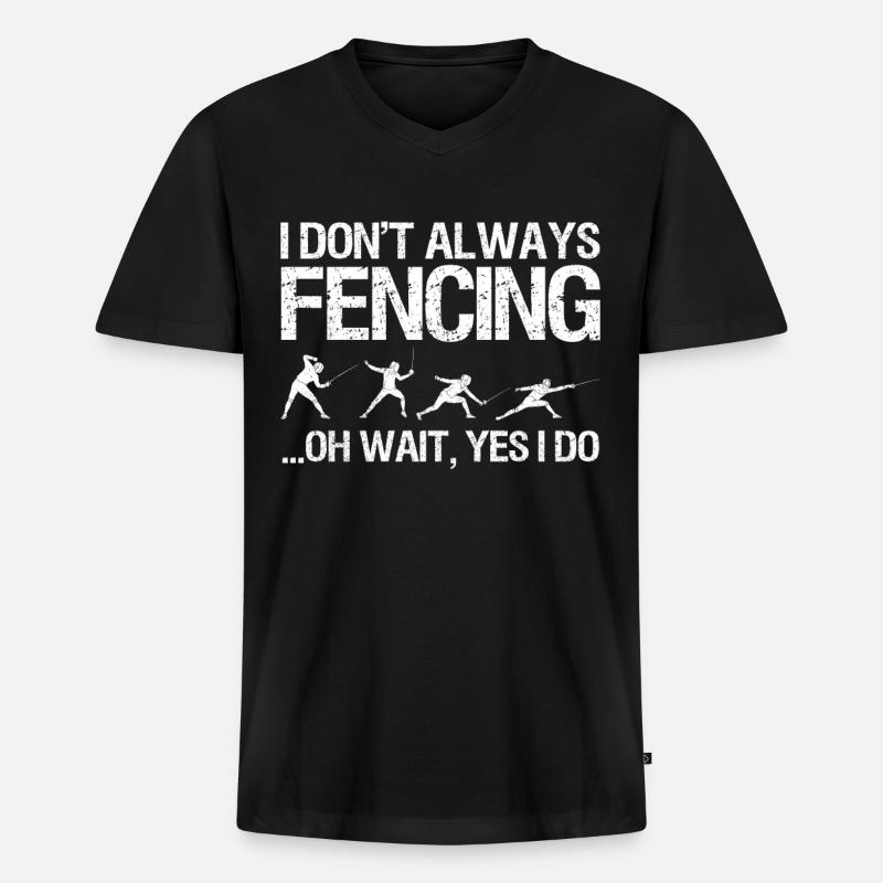 Fechten Degen Fechtduell Geschenkidee - Männer Premium Bio T-Shirt mit V-Ausschnitt - Schwarz