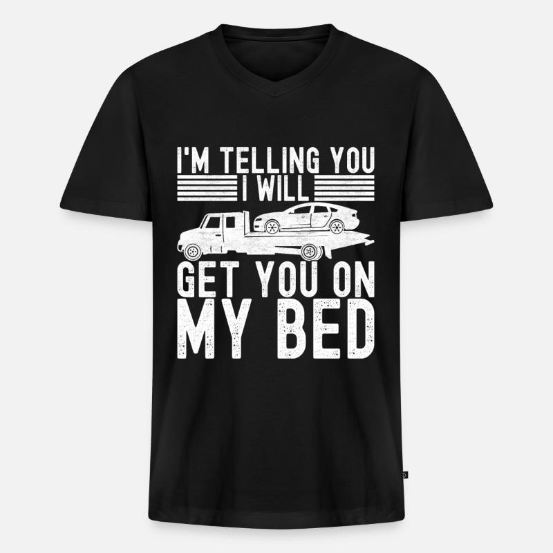Abschleppwagen Abschleppdienst - Männer Premium Bio T-Shirt mit V-Ausschnitt - Schwarz