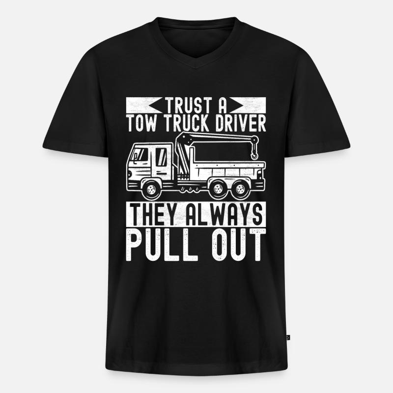 Abschleppwagen Abschleppdienst - Männer Premium Bio T-Shirt mit V-Ausschnitt - Schwarz