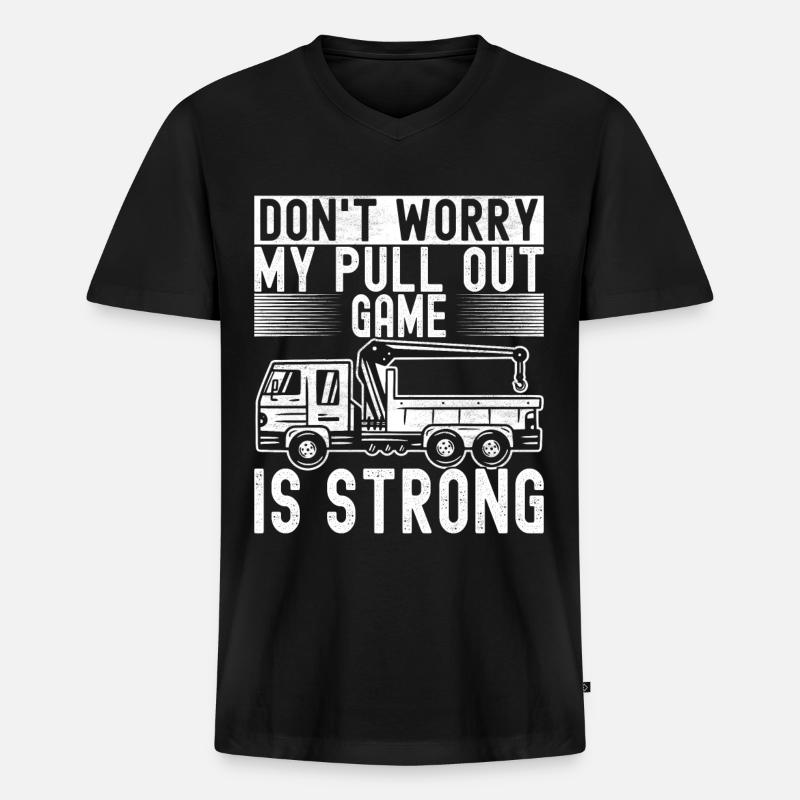 Abschleppwagen Abschleppdienst - Männer Premium Bio T-Shirt mit V-Ausschnitt - Schwarz