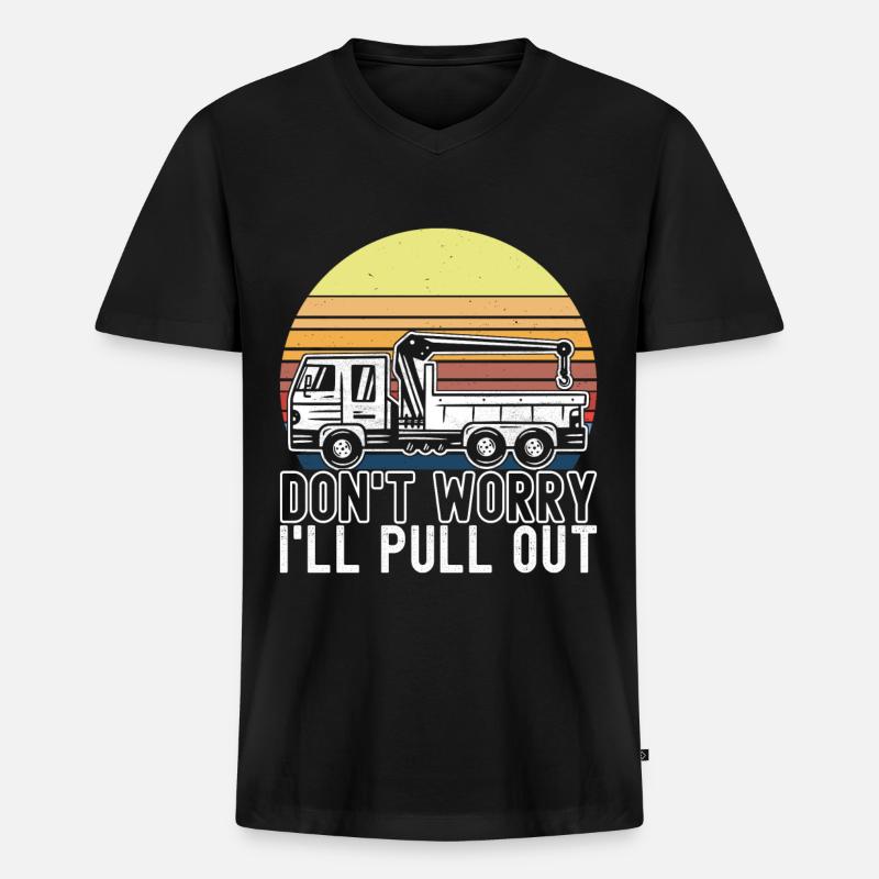 Abschleppwagen Abschleppdienst - Männer Premium Bio T-Shirt mit V-Ausschnitt - Schwarz