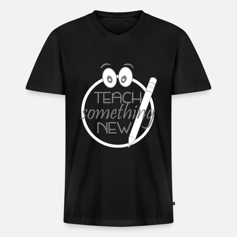 Lehrer - Männer Premium Bio T-Shirt mit V-Ausschnitt - Schwarz