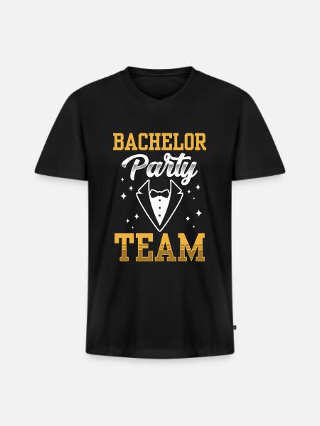 Junggesellenabschied Team Braut Junggeselle - Männer Premium Bio T-Shirt mit V-Ausschnitt - Schwarz