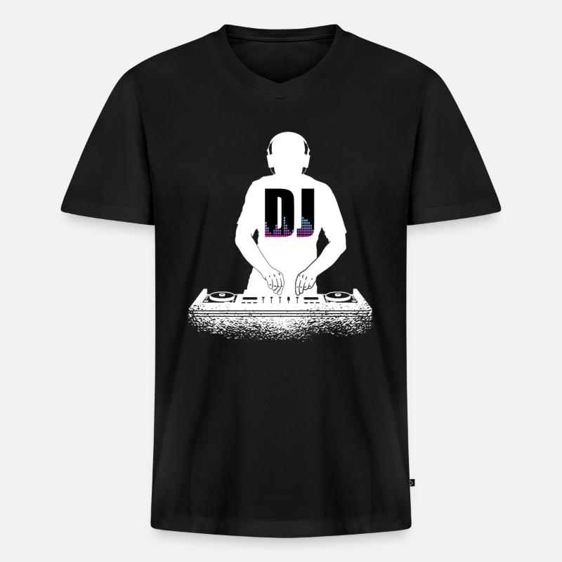 DJ Performance - Men's Premium Organic T-shirt with V-neck - black