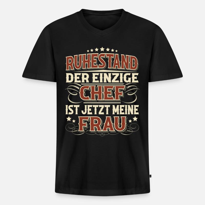 Rentner 2023 Ruhestand - Männer Premium Bio T-Shirt mit V-Ausschnitt - Schwarz