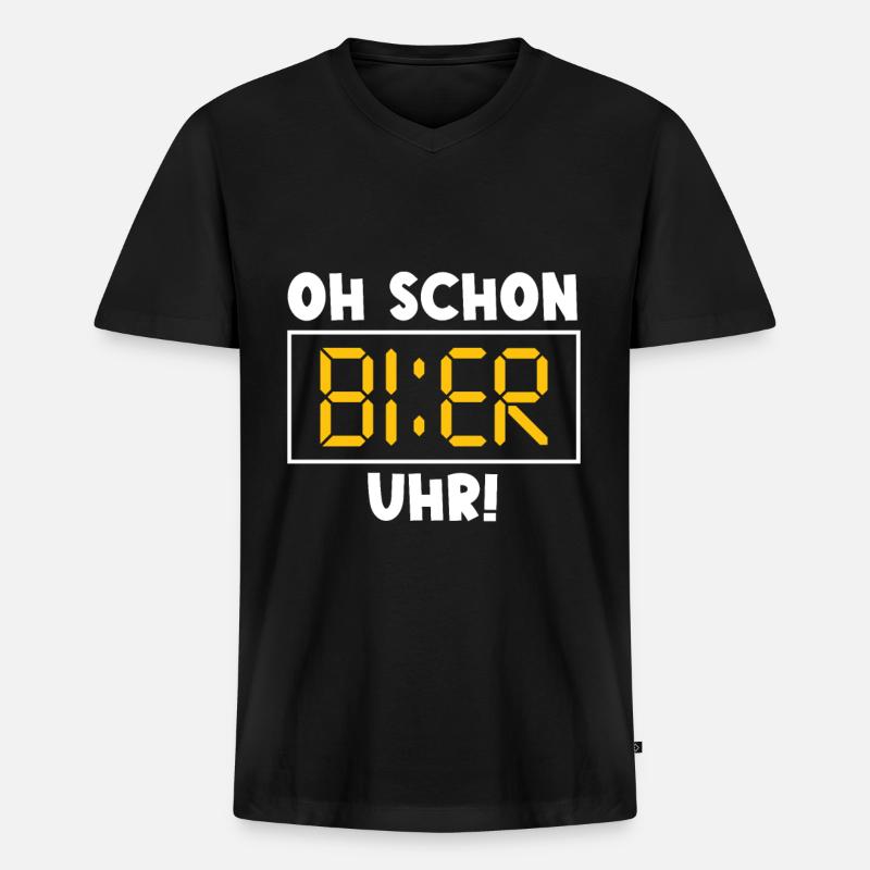 Bier Sprüche Lustiger Spruch - Männer Premium Bio T-Shirt mit V-Ausschnitt - Schwarz
