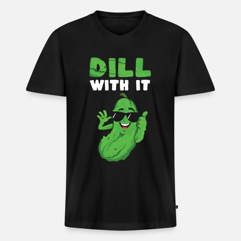 Dill With It - Männer Premium Bio T-Shirt mit V-Ausschnitt - Schwarz